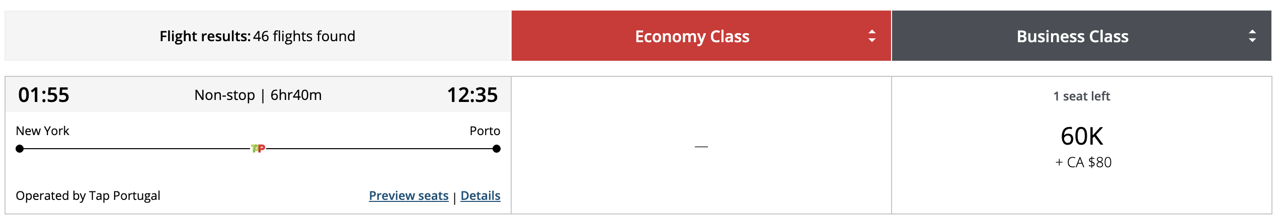 Screenshot 2026 06 15 at 2.09.33 PM Aeroplan EWR-OPO