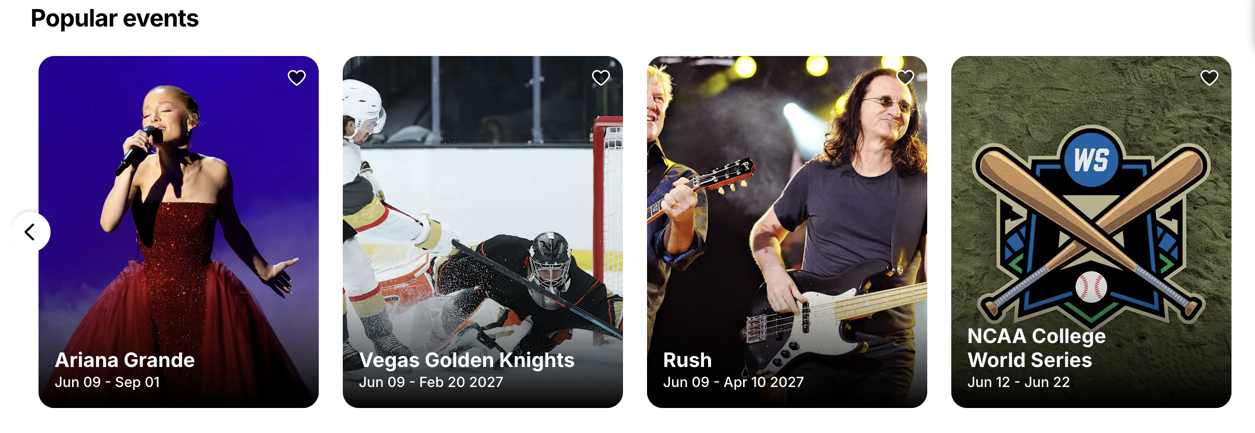 StubHub popular events