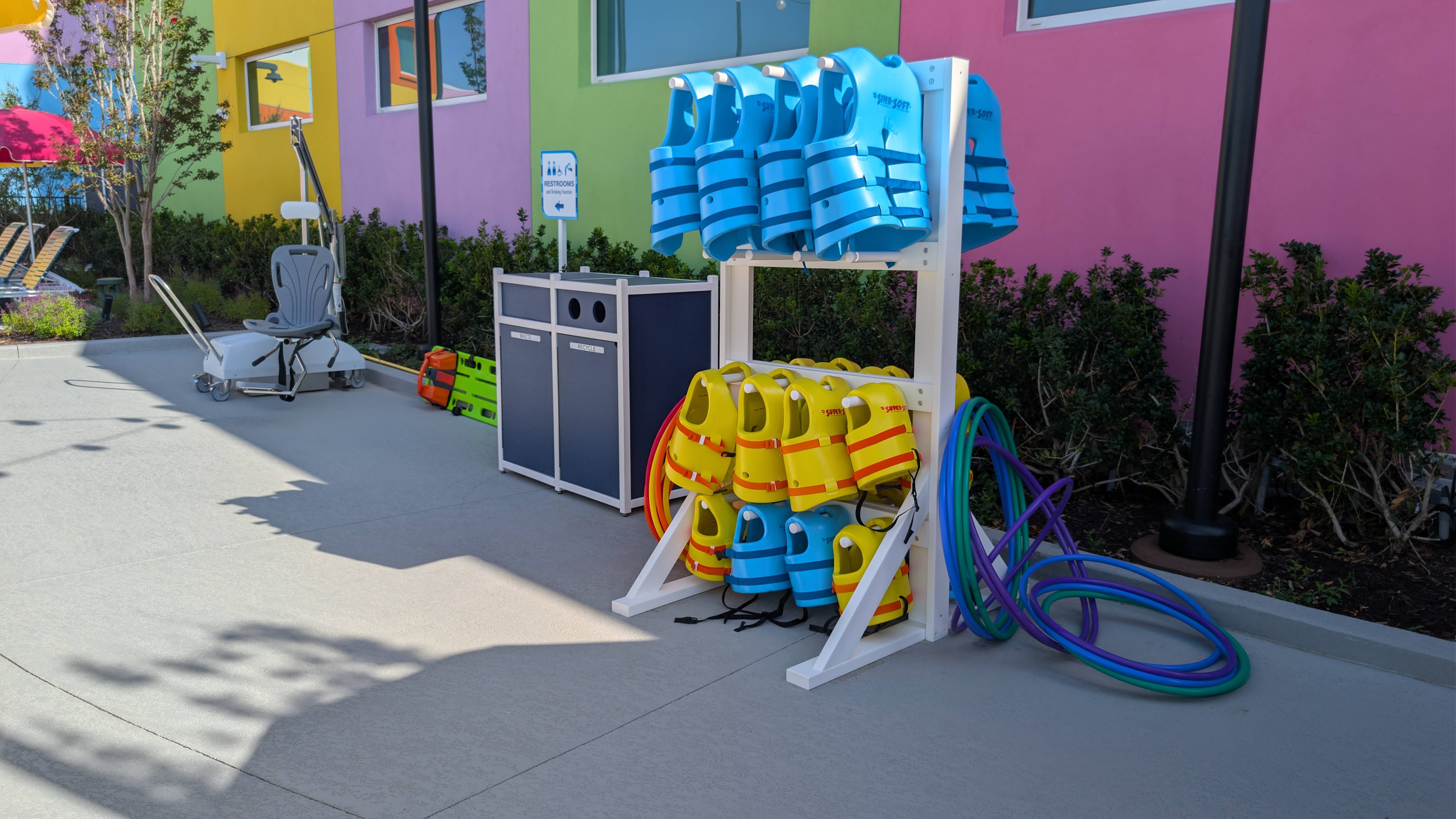 Universal Kids Resort hotel pool life jackets