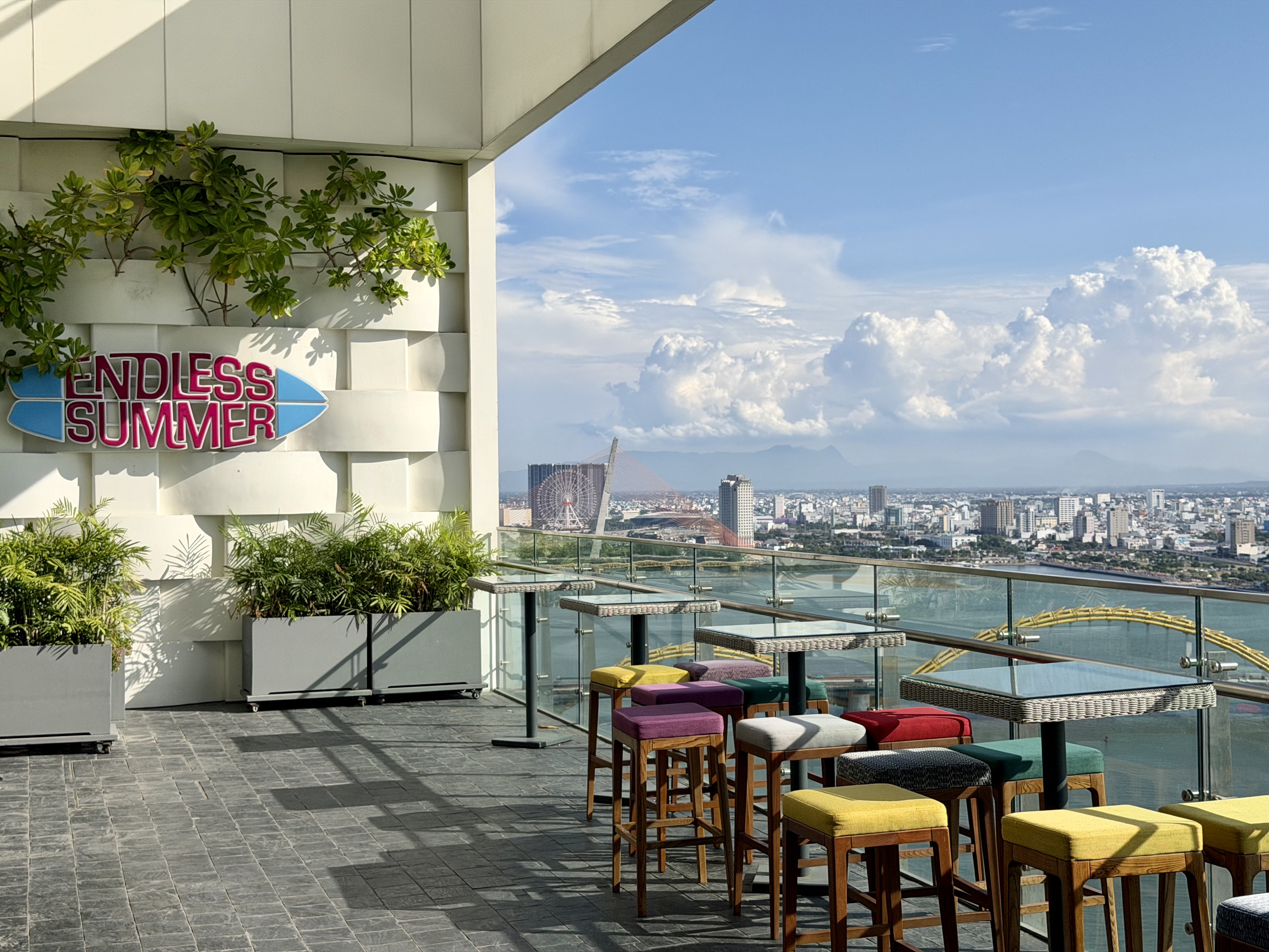 Wink Danang Riverside rooftop bar view
