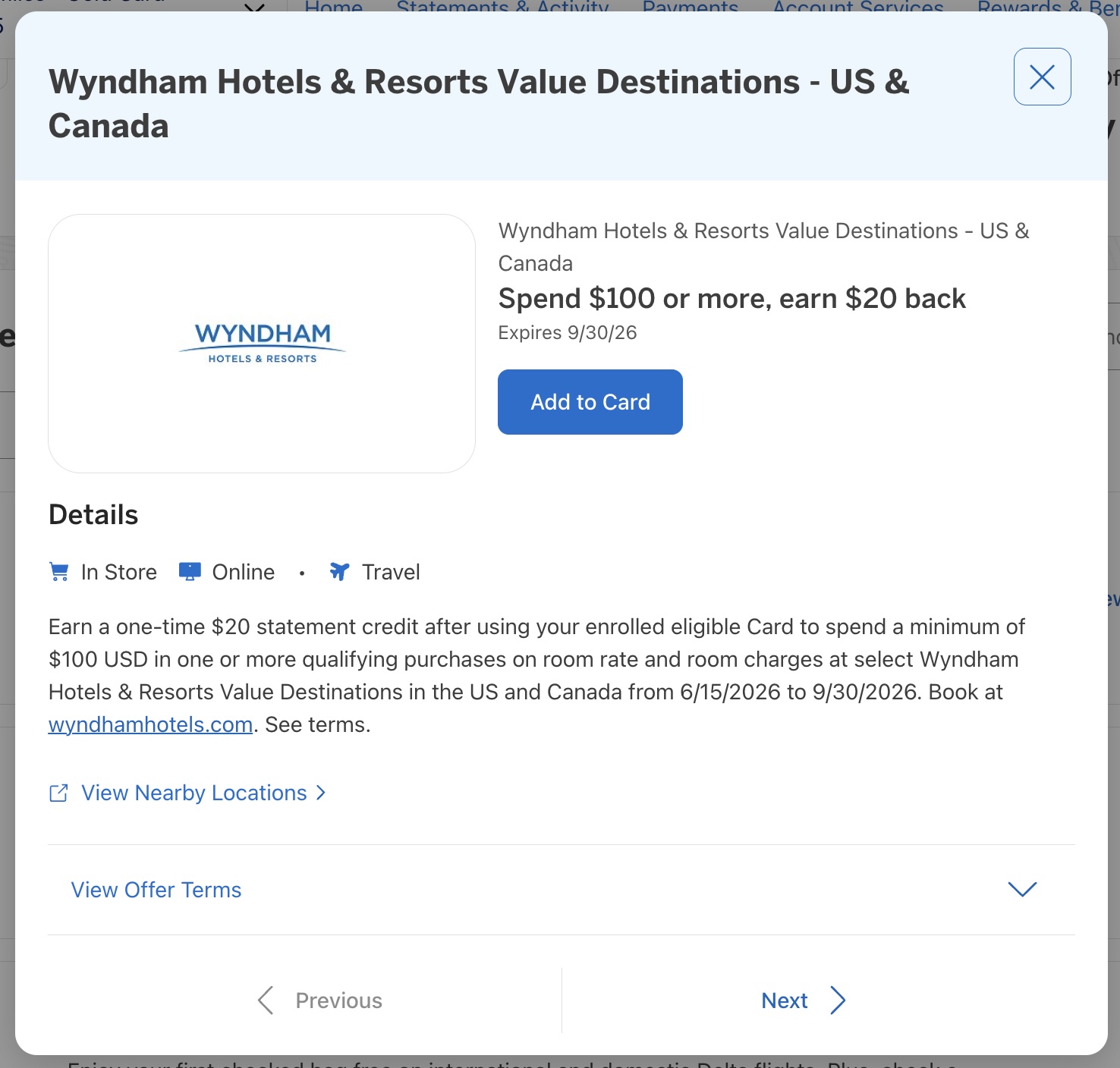 Wyndham Amex Offer Wyndham Amex Offer